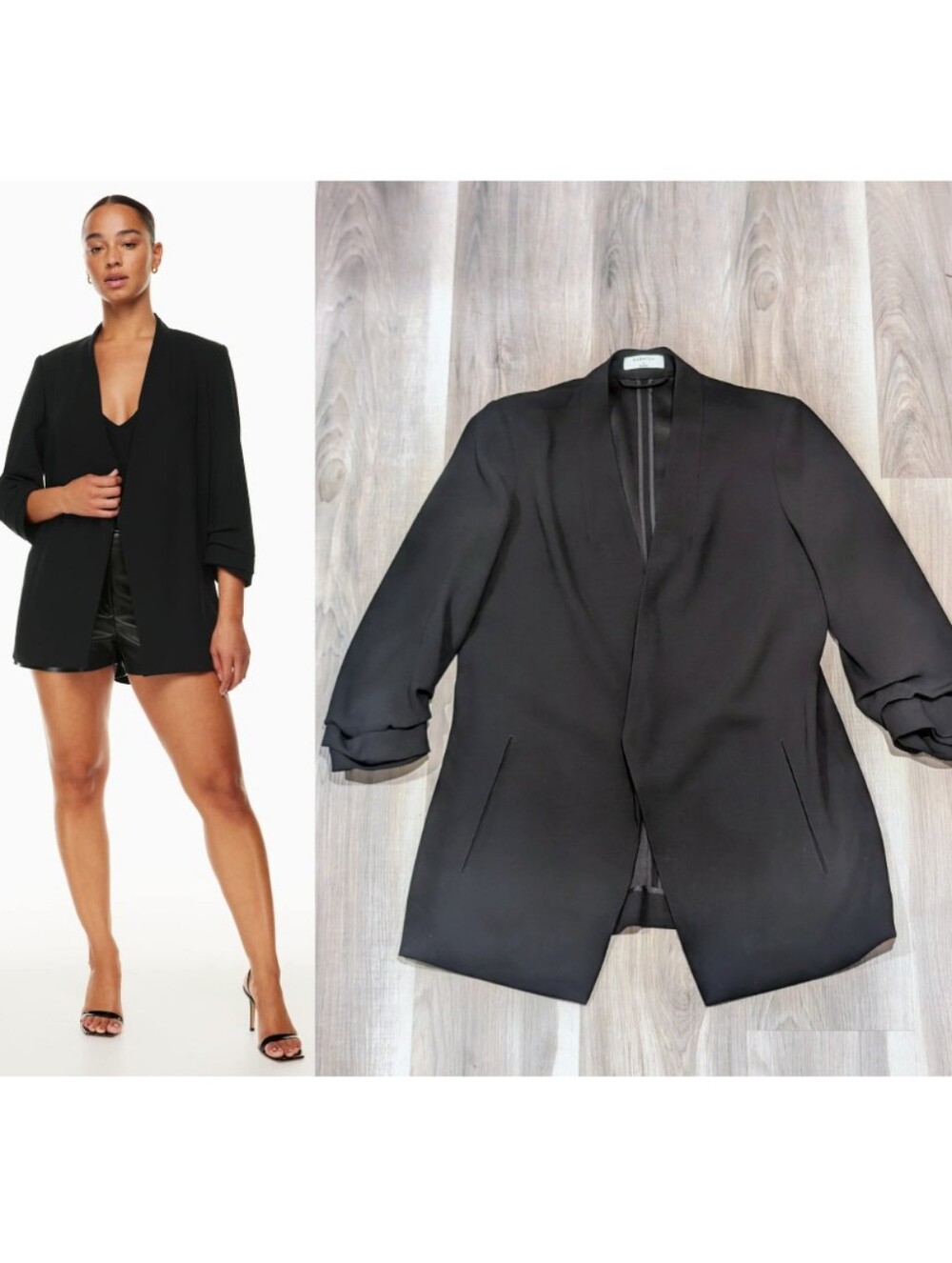 Aritzia Babaton | Macauley Power Hip Blazer In Black